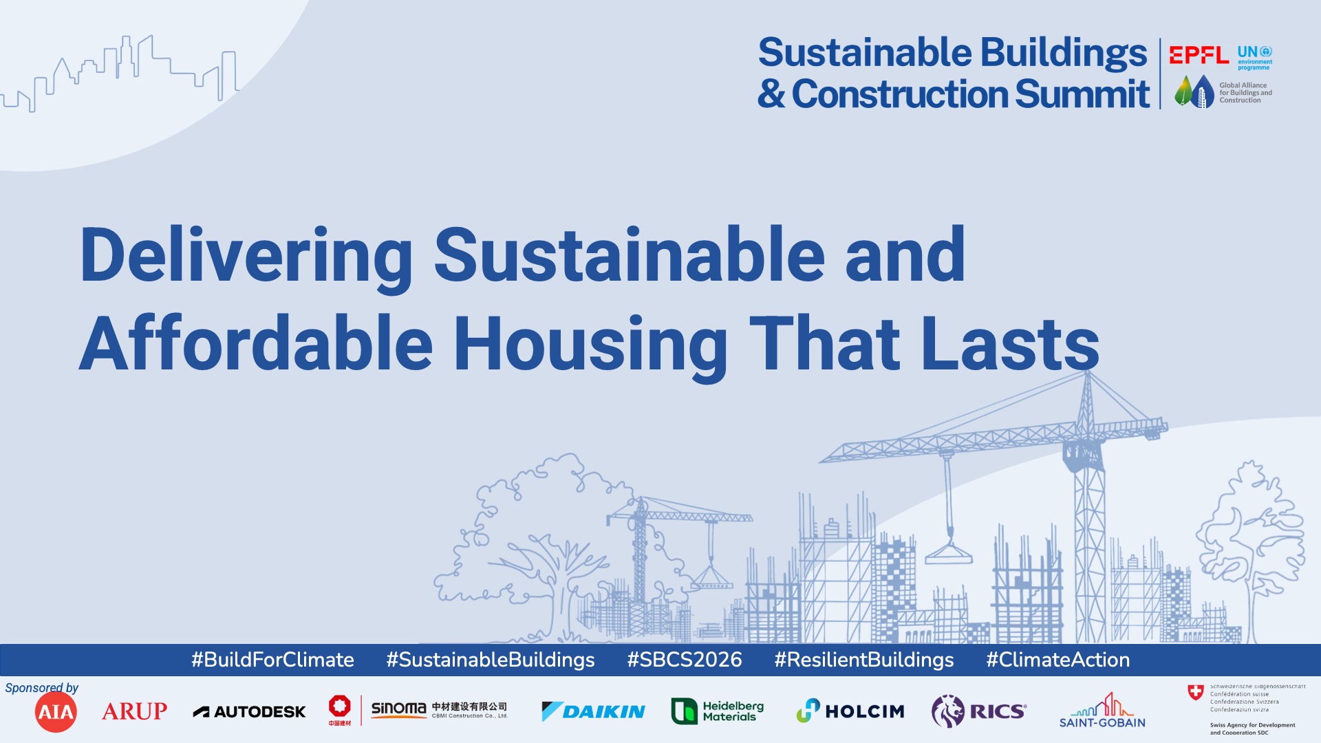 Workshops – Sustainable Buildings and Construction Summit 2026
